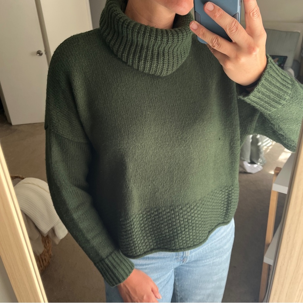 Madewell Dark Green Turtleneck Sweater